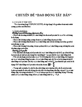 Chuyên đề về Dao động tắt dần Vật lí lớp 12